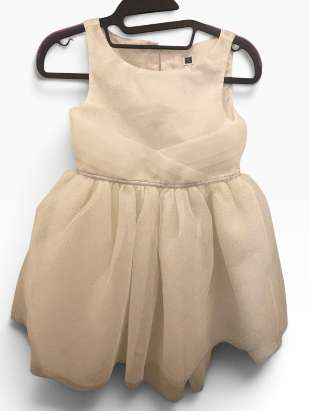 Janie and Jack Cream Sleeveless Party Dress with Satin Waistband